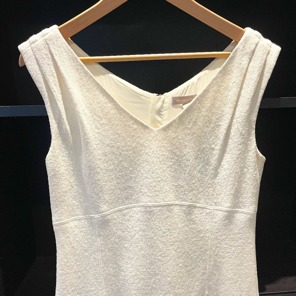 White wool-textured dress, Banana Republic